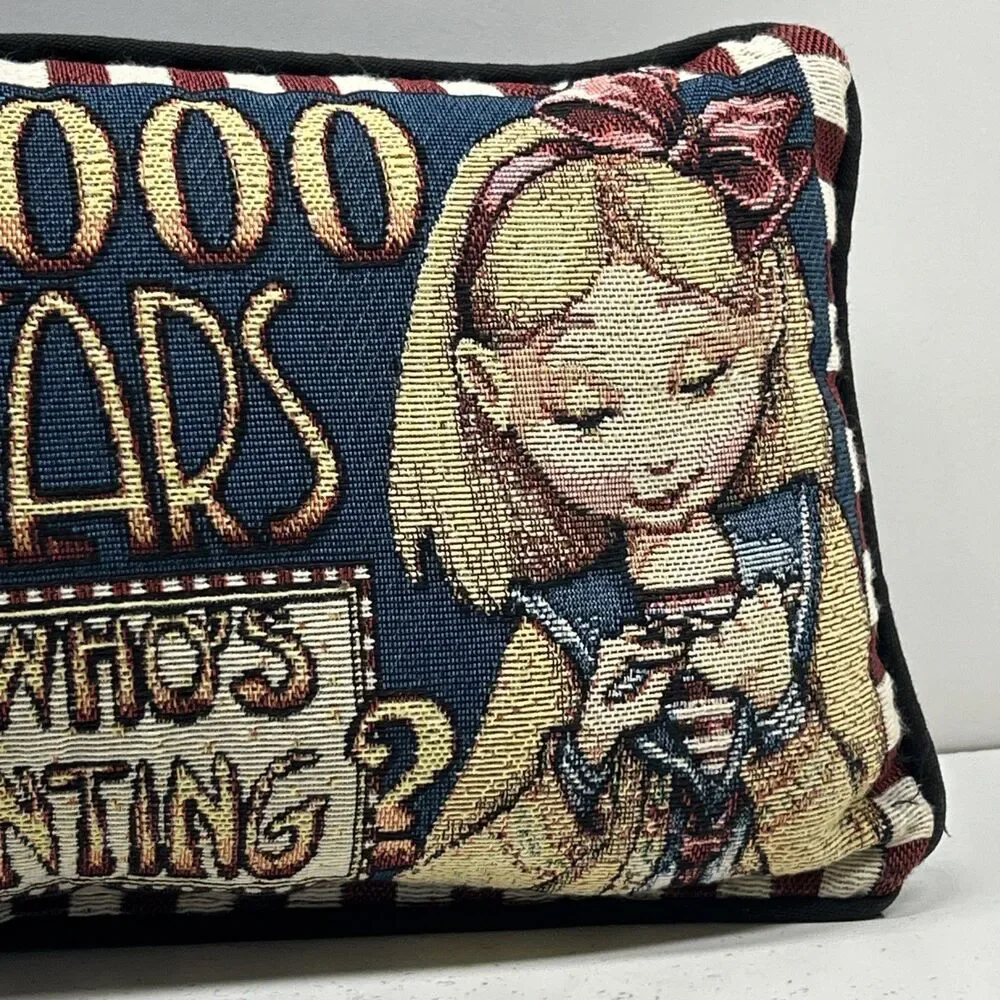 Vintage Mary Engelbreit 2000 Years But Who’s Counting Tapestry Throw Pillow 12x9